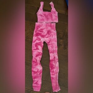 FP Movement good karma set pink tie dye XS/S